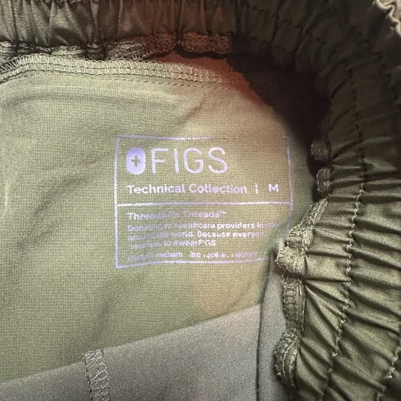Figs Olive Green Joggers with Pink Drawstring - Picture 5 of 6